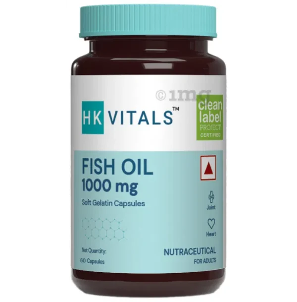 Healthkart HK Vitals Fish Oil 1000 mg for Joint & Heart Health | Soft Gelatin Capsule (Copy) (Copy)