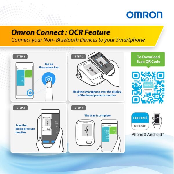 Omron HEM 7121J with Cuff Wrapping Guide and IntelliSense Technology