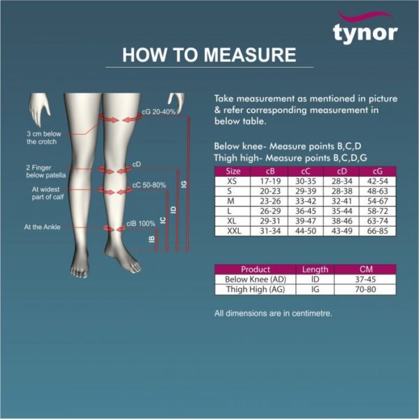 Tynor Medical Compression Stockings Knee Thigh High