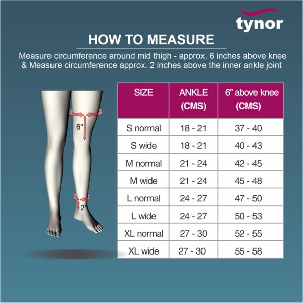 Tynor Compression Garment Leg Mid Thigh Closed Toe